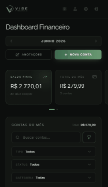 Vibe Finance em ação no celular